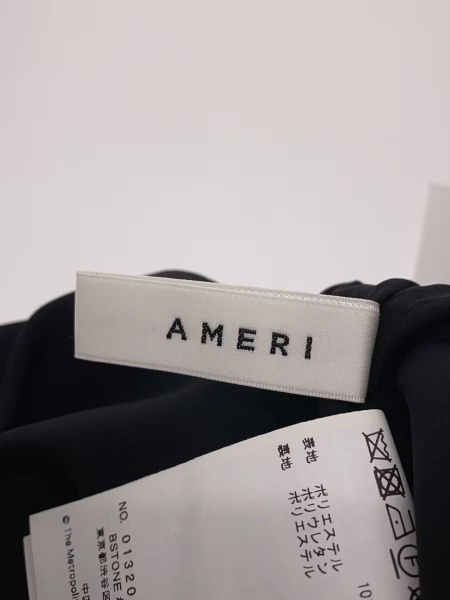 AMERI Long Skirt M Polyester BLK Allover Pattern … - image 4