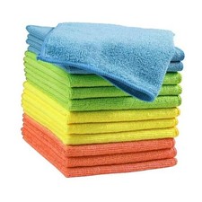 Microfiber Cleaning Cloths 12-Pack , 14" x 14", Ultra Absorbent, 12pcs/4colors