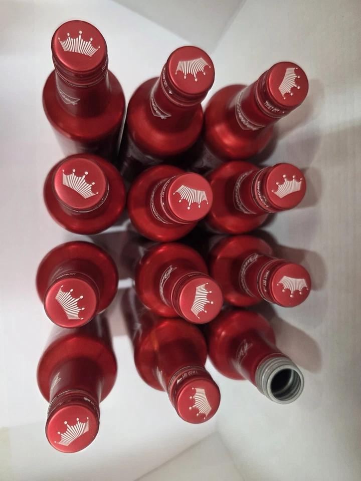 Алюминиевые бутылки Budweiser классические красно-белые упаковка 12 шт. пустые коллекционные для рукоделия - Изображение 4 из 4