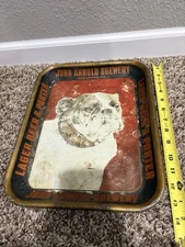 Rare John Arnold Pa Pre Prohibition Beer Tray sign Original  With Bulldog Litho