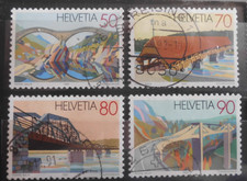 Schweiz Mi.-Nr. 1450 - 1453 gest. Ausg. 10.9.1991 Br&uuml;cken