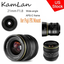 US KamLan 21mm F1.8 Wide Angle Manual Fixed Focus Prime Lens for Fuji FX Mount