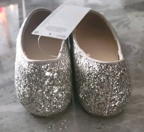 M&S Glitter Xmas/Party Ballet Flat Shoes - GOLD - Size 3/35.5 - Picture 4 of 8