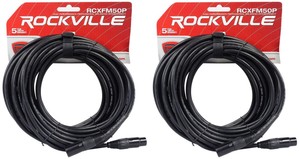 2-Rockville-RCXFM50P-B-Black-50-039-Female-to-Male-REAN-XLR-Mic-Cable-100-Copper