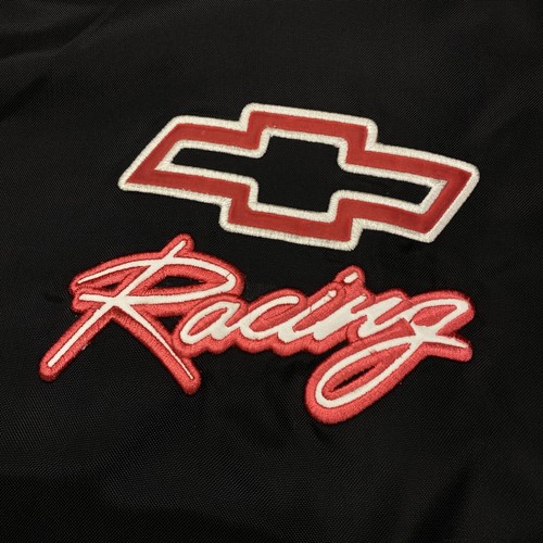 Vtg Chevy Racing Mens Windbreaker M Black Lined Pullover Embroidery Steve Barrys - Picture 3 of 10