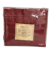 Jessica Sanders Twin Sheet Set 1500 Thread Count Red 100 Egyptian Cotton NWT