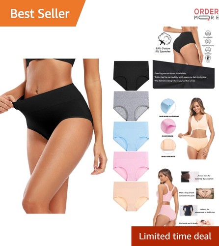 Women's Cotton Underwear High Waisted Full Coverage Plus Size Breathable