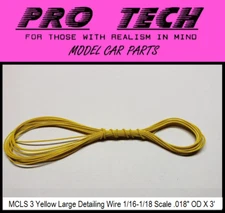1:16-1:18 Scale MCLS 3 YEL Large Detailing Wire 3’ LBR Model Parts PRO TECH