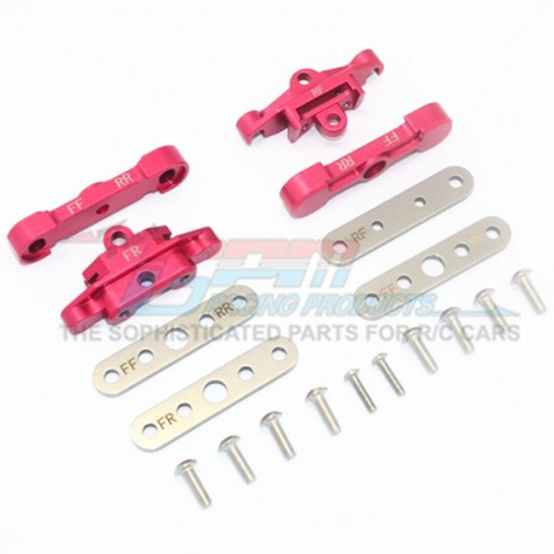 NEW GPM Racing Alum Front + Rear Lower Arm Tie Bar Mount Red Maxx