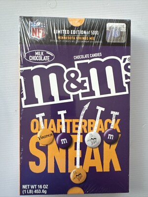 Minnesota Vikings Limited Edition M&M's Candy Sealed Box NFL QB Sneak 4/18