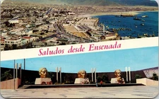 Ensenada Mexico Civic Plaza Panoramic View Multi View Birds Eye Postcard
