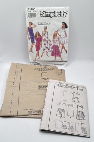 SIMPLICITY Pattern 7162 Dresses Pullover MISSES SIZES XS S M L XL UNCUT - 第 1/4 張圖片