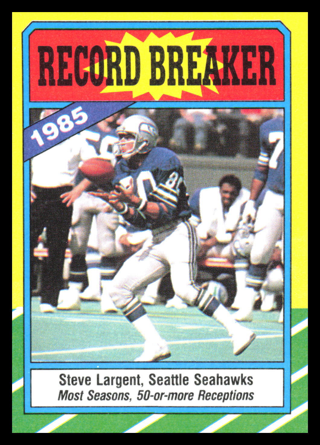 1986 Topps Steve Largent #4   Record Breaker Seattle Seahawks 3B