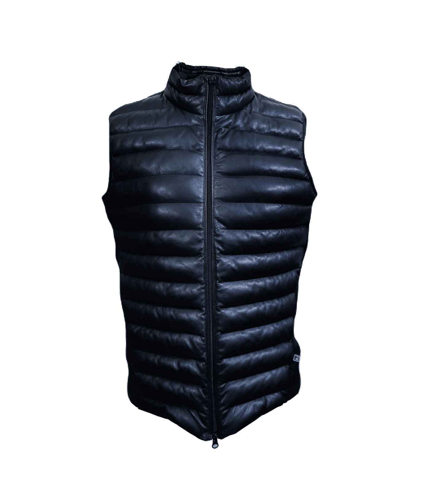 Men’s Puffer Jacket Biker Style Premium Quality Black Leather Sleeveless Jacket