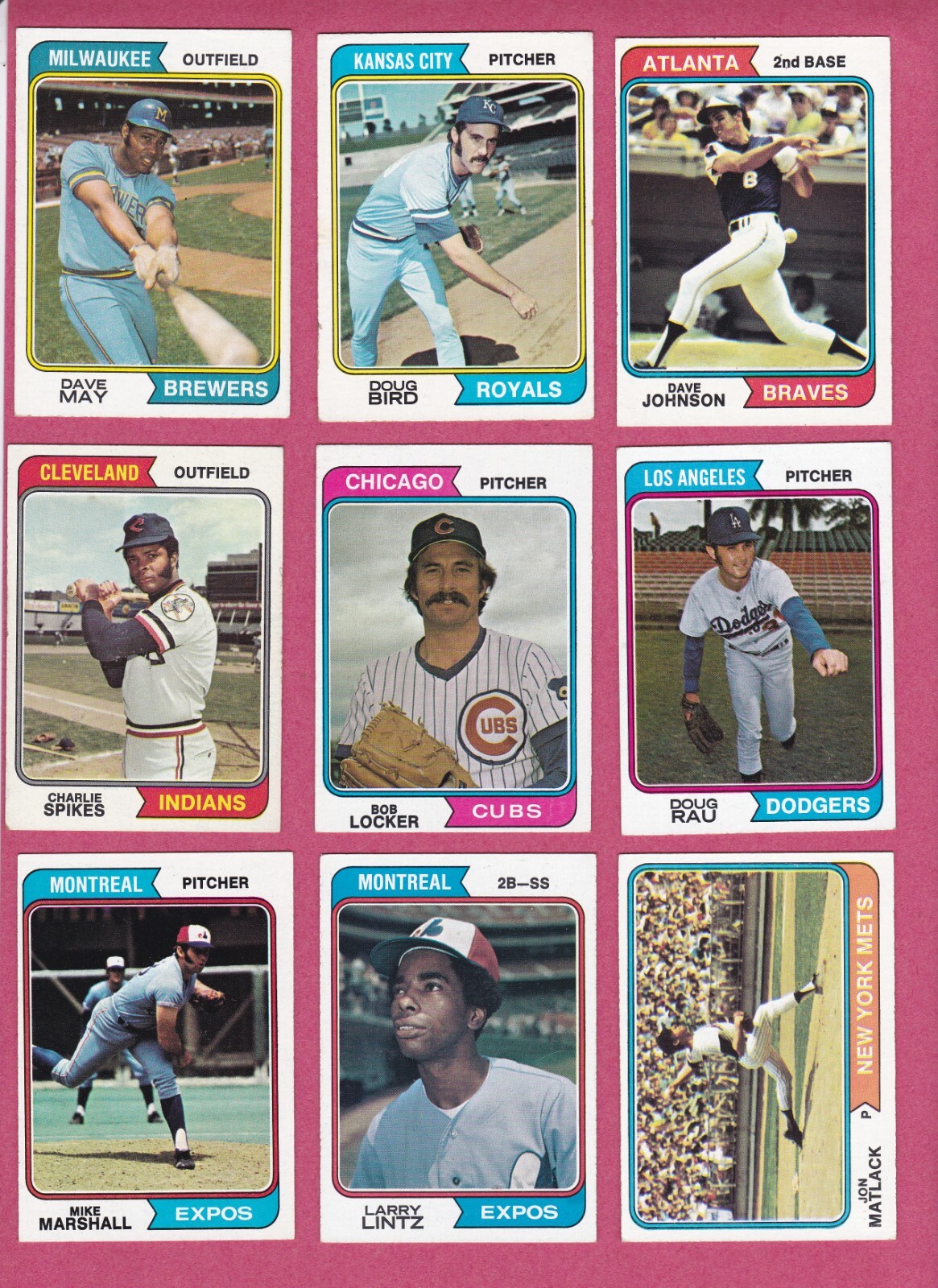 1974 Topps Baseball Cards - commons, mostly EX+ to EXMT