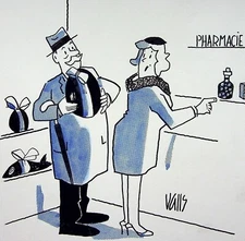 Humor - Press Guy VALLS: Easter: Chocolate Passion, Original Signed Drawing