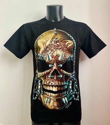 Teschio Metal - 2D Rock Chang T-Shirt Luminosa al Buio