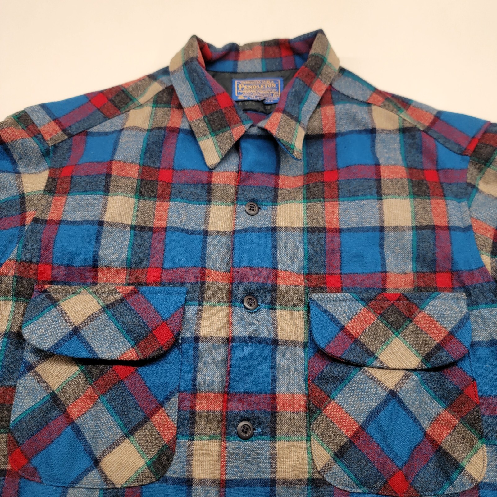 VTG Pendleton Flannel Plaid Wool Button Down Long… - image 8