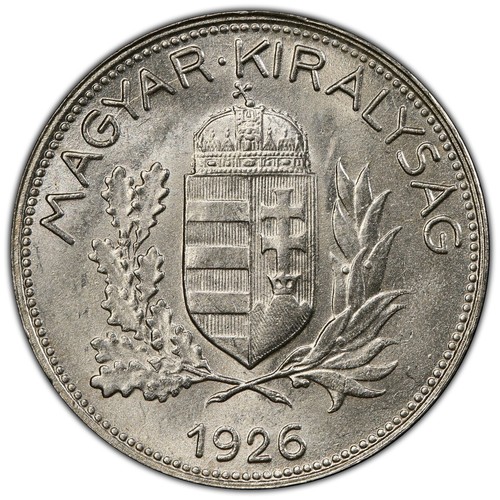 HUNGARY: 1926-BP 1 Pengo PCGS MS 64 — SOLE FINEST, FORMER NGC SOLE FINEST MS65 - Picture 2 of 6