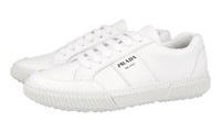Prada Leder Stratus Sneaker Schuhe - 4E3574 - Komplett Weiss - Neu - 6 40