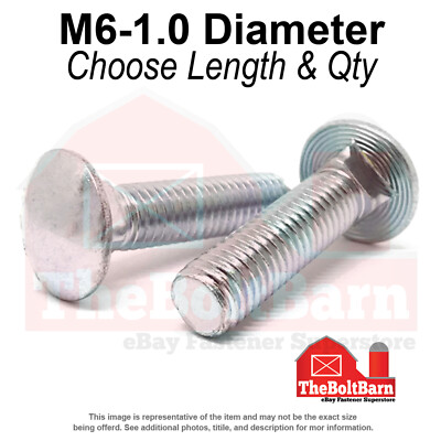 #ad #ad M6 1.0 Class 4.6 Round Head Carriage Bolt Zinc Clear Pick Length amp; Qty $142.13