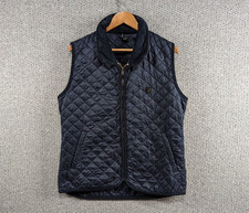 Chateau Beau Cedre Vintage Navy Blue Quilted Nylon Gilet Vest Jacket - 48
