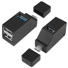 USB C to USB Adapter3Port USB C Hub Adapter 2 Pcs 90 Degree USB Hub Splitter ...