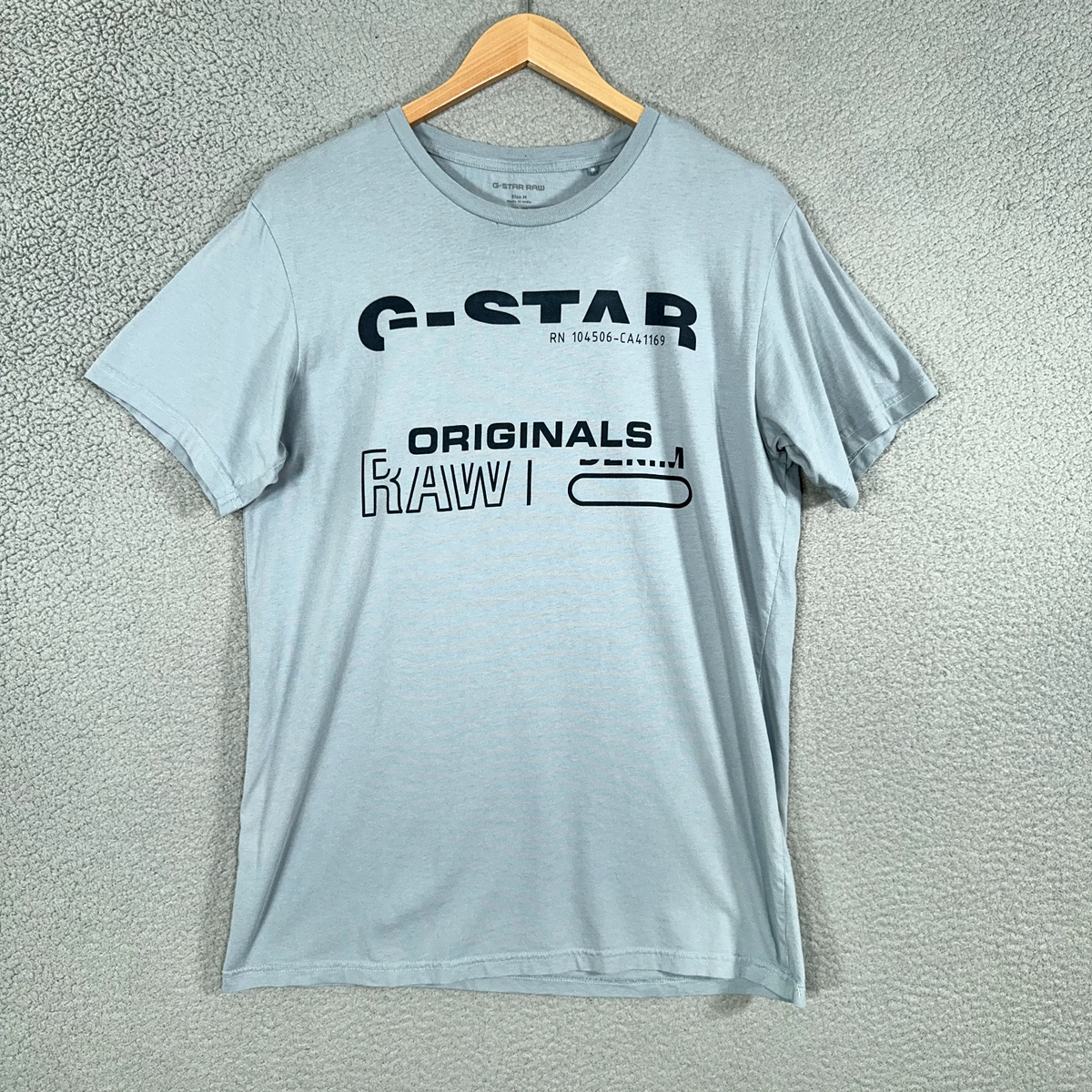 G-Star Raw Shirt Mens Medium Blue gray Original Graphic Tee Streetwear