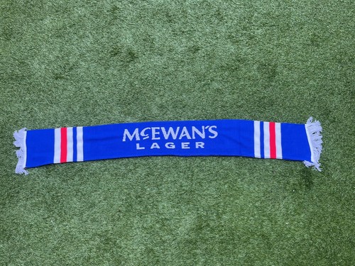 Glasgow Rangers FC Retro Mcewans Lager Blue/red /white Scarf Brand New - 第 1/5 張圖片