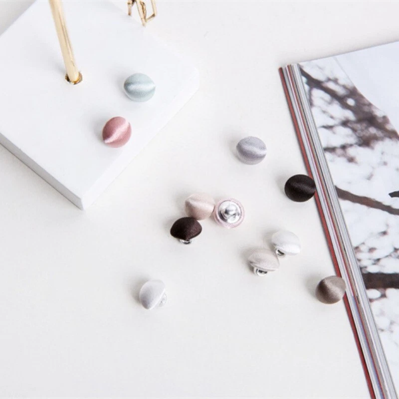 50X Cloth Buttons Satin Covered Buttons Metal Shank for Dress Blazer Jacket DIY - Image 2 of 4