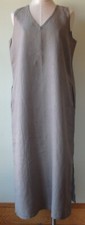 FLAX Designs LINEN Two Way DRESS M L NWT Maxi Dress LATTE HOMESPUN