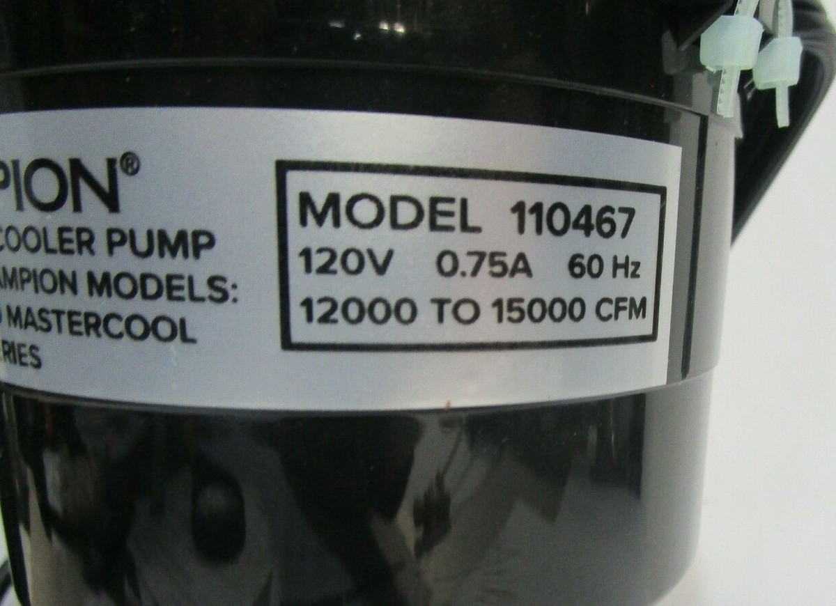 Champion 110467 Re-Circulating Pump, 115V, 0.75A | eBay