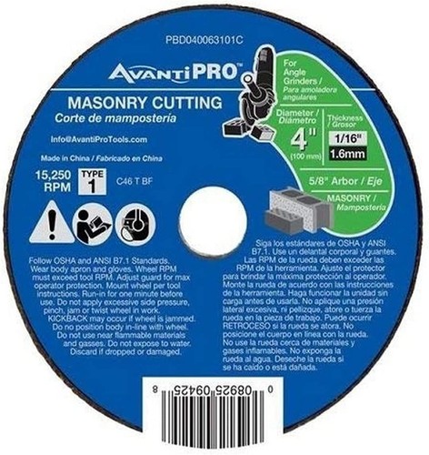 Avanti Pro 4 in. x 1/16 in. x 5/8 in. Thin Kerf Masonry Cutting Disc (LOT of2)
