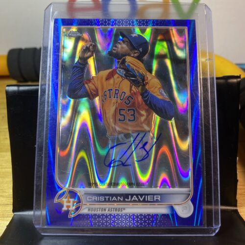 2022 Topps Chrome Auto Blue Raywave Refractor #CVA-CJ Cristian Javier /150 (AU)
