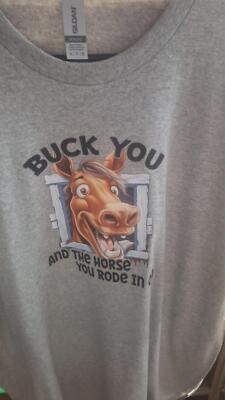 Gray Buck You and the Horse You Rode in On Gildan Mens Size XL T Shirt ...
