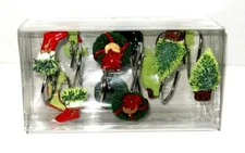 CHRISTMAS Shower Curtain Hooks - New - 12 Shower Curtain Rings