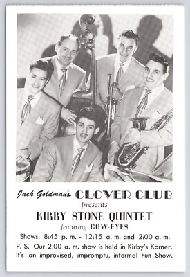 Postcard Kirby Stone Quintet Jack Goldman's Clover Club Miami Korner Cow-Eyes