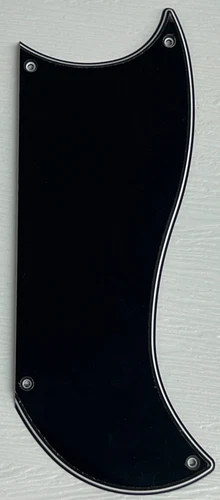 Pickguard Compatible For Fit Gibson SG Custom 3 Pickup Style Guitar 3 Ply Black
