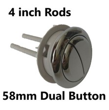 58mm Top of Lid Dual Flush Button, 4 inch rods