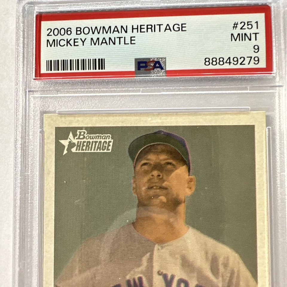 2006 Bowman Heritage 251 Mickey Mantle HOF NY Yankees PSA 9 Mint RARE💥⚾ - Image 4 of 4
