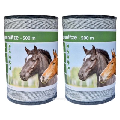 1000 Meter Weidezaunlitze 6 Niroleiter  weiss Weidezaun