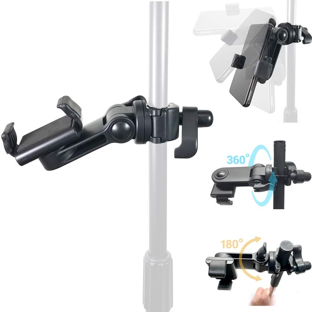 Music Boom Mic Microphone Stand Smartphone Mount w/360° Swivel Adjust Holder ...