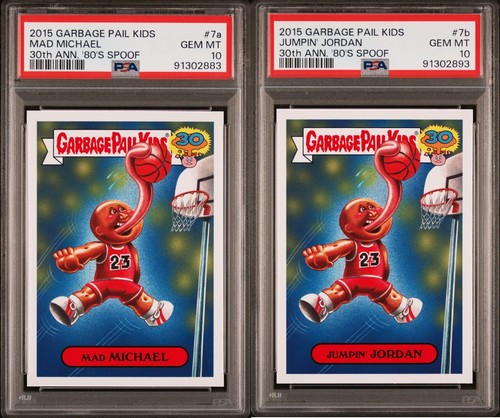 PSA 10 SET- Garbage Pail Kids 30th Anniversary 7a Mad Michael & 7b Jumpin Jordan