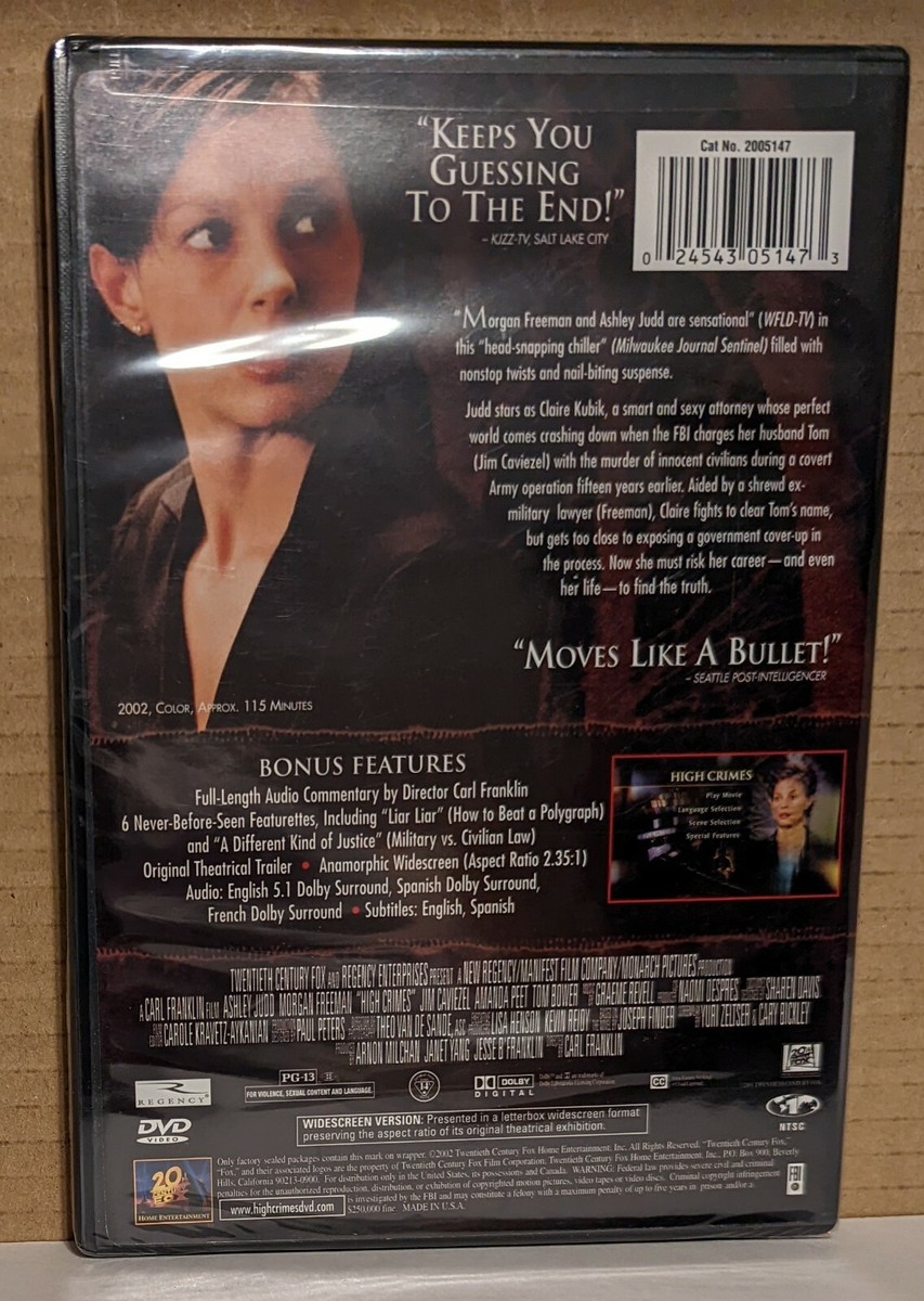 High Crimes (DVD, 2002) - Ashley Judd, Morgan Freeman. New/Sealed