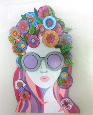 Ultimate Flower Girl 3D Wood Cutout Wall Art Hand-Painted Wall Pop Art 14x24x2