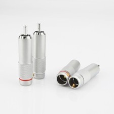 8PCS Rhodium Plated RCA Male Plug for HI-End Analogue Cable Phono AV Connector