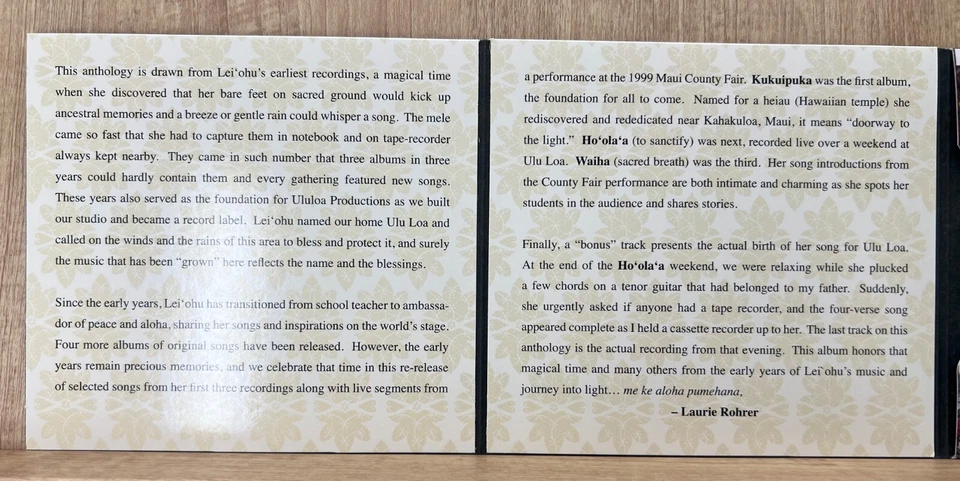 Lei'ohu Ryder Journey of Light...The Early Years Hawaiian Spiritual Music CD Foto 4 de 4