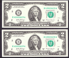Stany Zjednoczone, para 2 dolary 2017, seria 17A, B2, Nowy Jork, świeży kasowy, unc