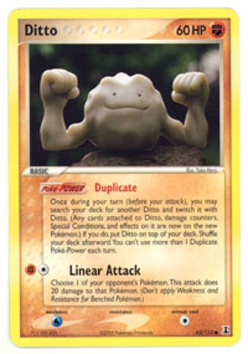 Ditto - 62/113 - Common NM, English Pokemon EX Delta Species