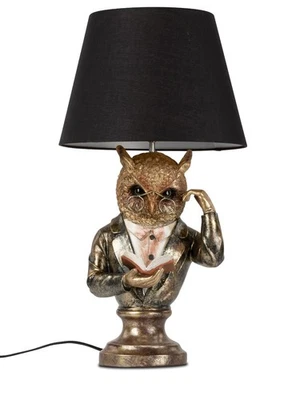 Formano Tischleuchte Eule antik gold 56 cm Porzellan 779977 Lampe Leuchte - Bild 1 von 2